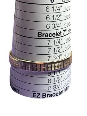 Pale Goldtone Textured Bangle Bracelet 8 inches